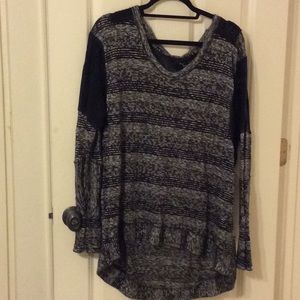 Free People Sweater with Lace Inserts